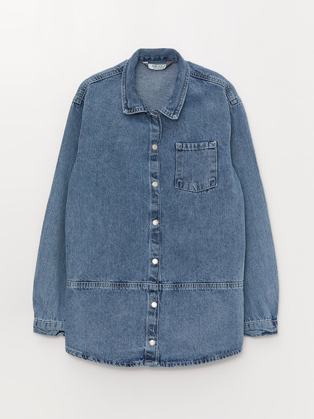 LC Waikiki Collared Neck Girls' Denim Jacket -S37799Z4-SHK