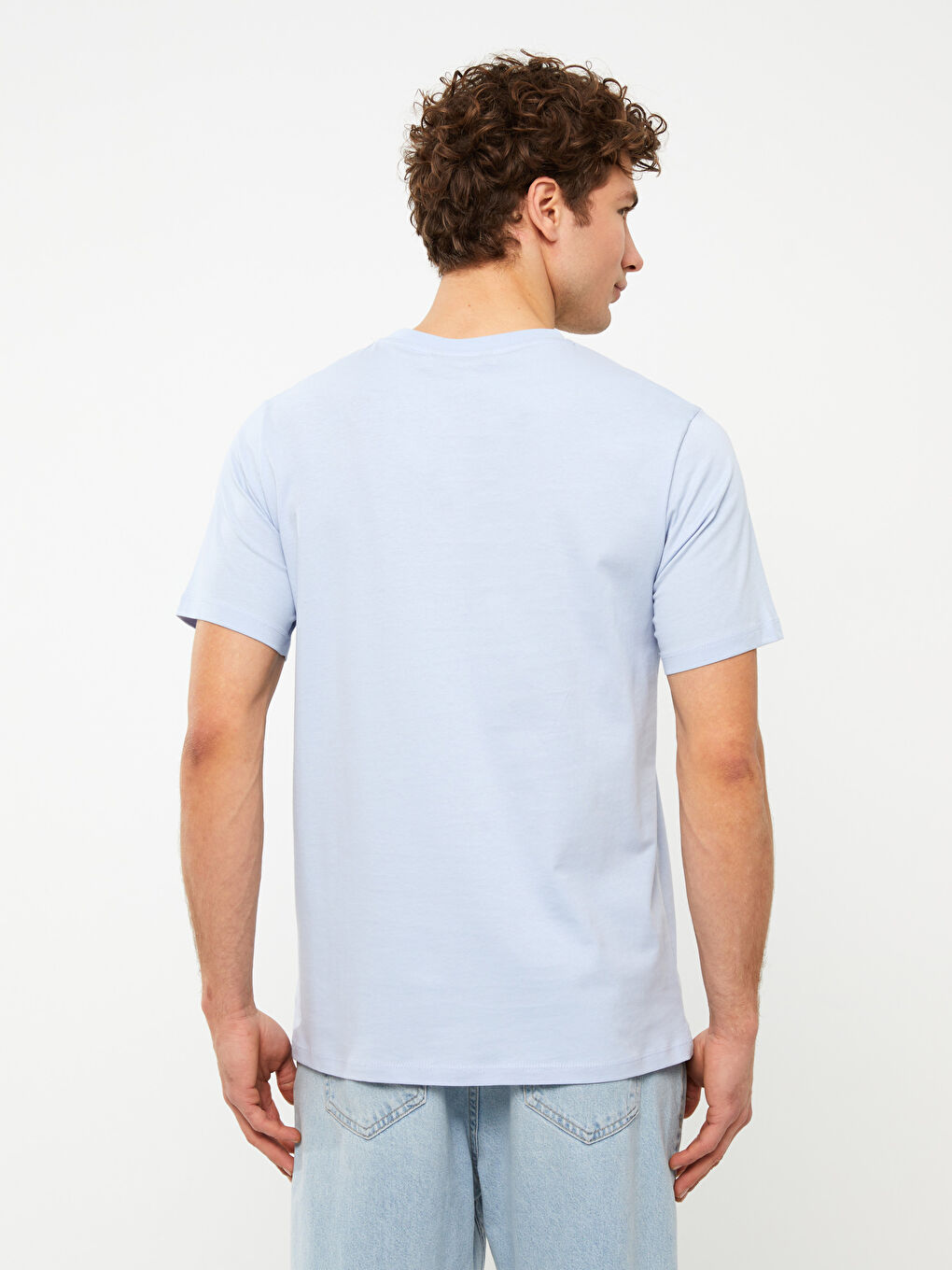 Mavi Bisiklet Yaka Kısa Kollu Baskılı Penye Erkek Tişört-4