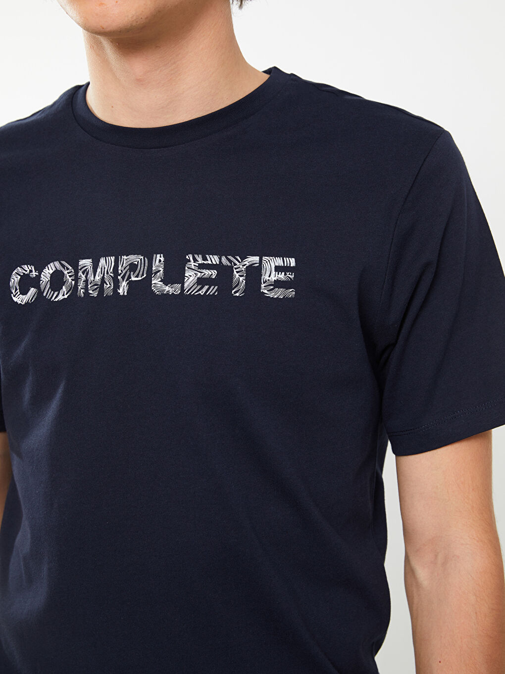 Crew Neck Short Sleeve Printed Combed Cotton Men's T-shirt-3