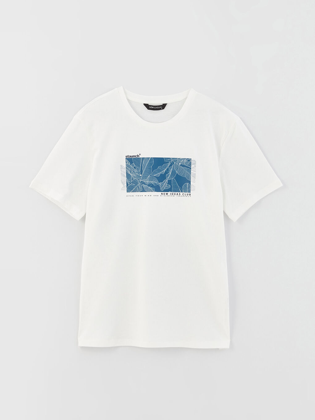 تيشيرت رجالي ياقة دائرية كم قصير مطبوع قطن ممشط-5