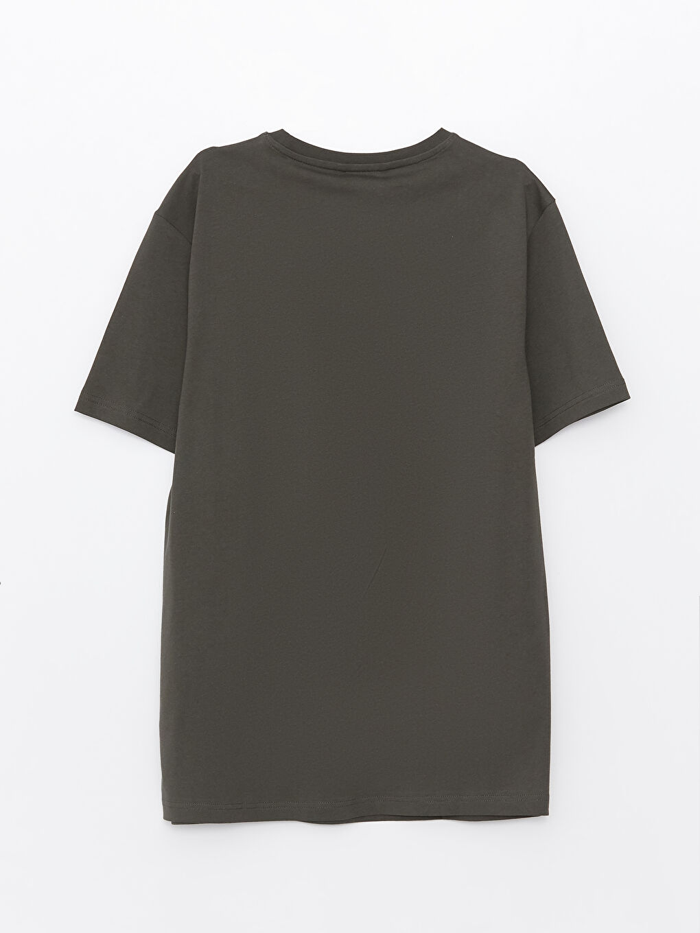 Haki Bisiklet Yaka Kısa Kollu Baskılı Penye Erkek Tişört-7