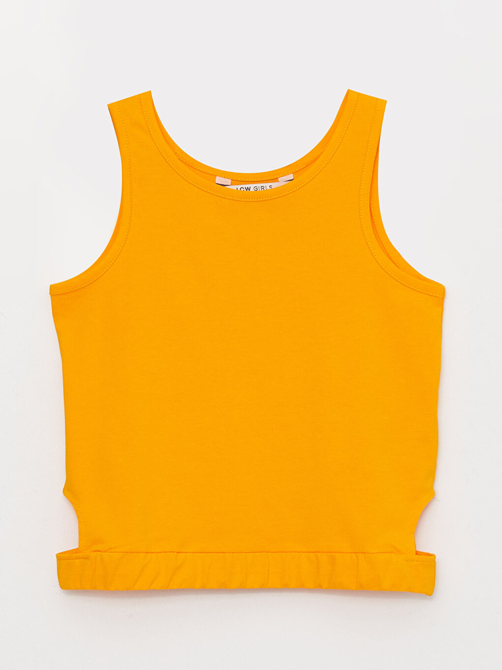 Turuncu Bisiklet Yaka Basic Kız Çocuk Atlet