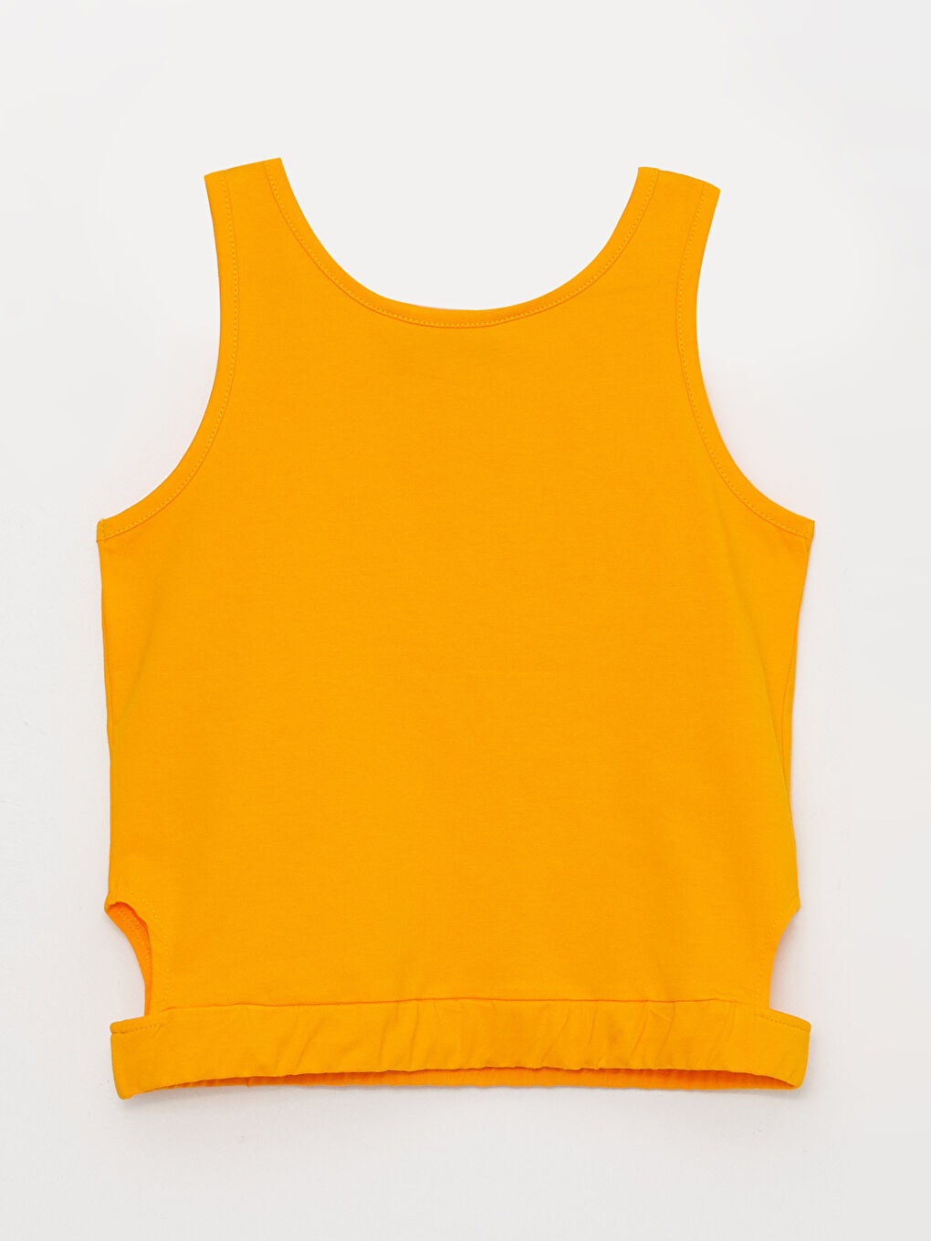 Turuncu Bisiklet Yaka Basic Kız Çocuk Atlet-1