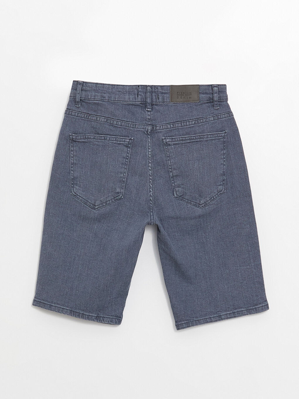 Gri Slim Fit Erkek Jean Şort-6
