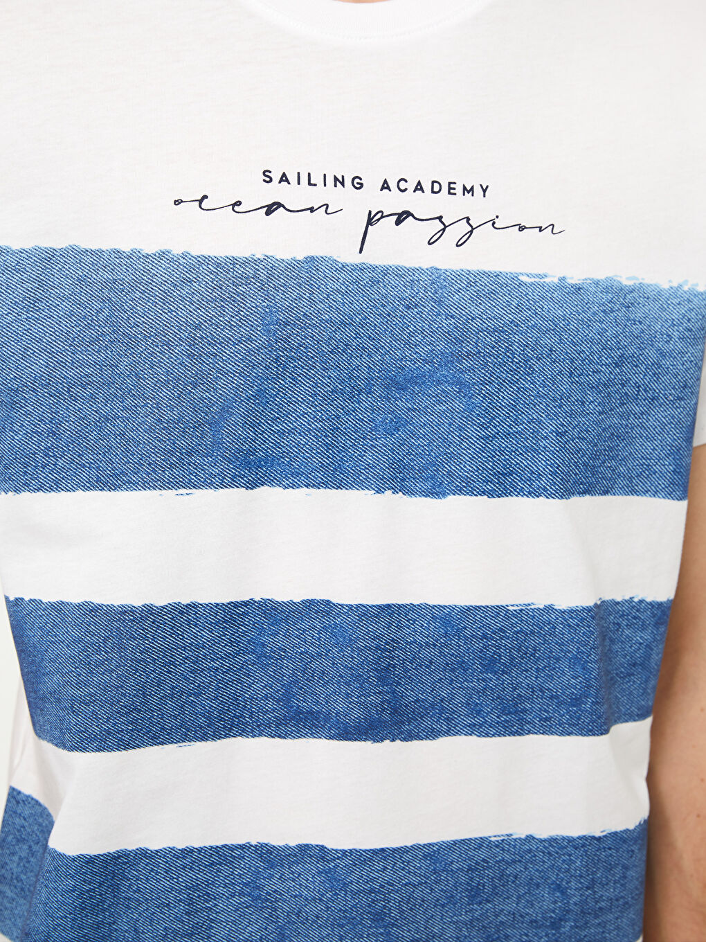 تيشيرت رجالي ياقة دائرية كم قصير مطبوع قطن ممشط-3