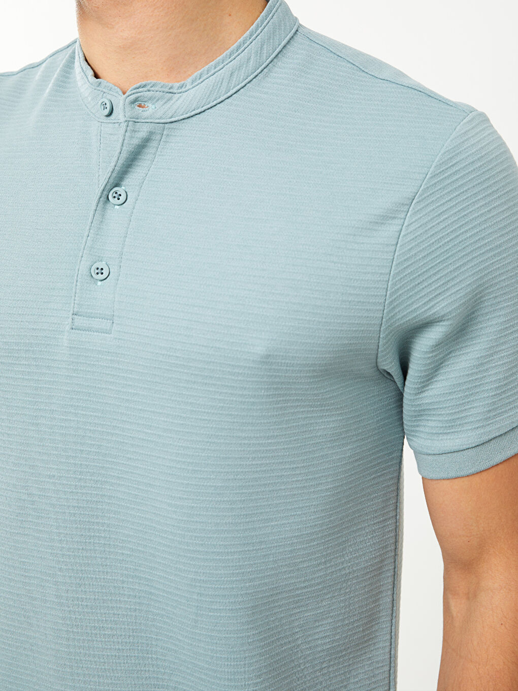 Grandad Collar Short Sleeve Men's T-Shirt-3