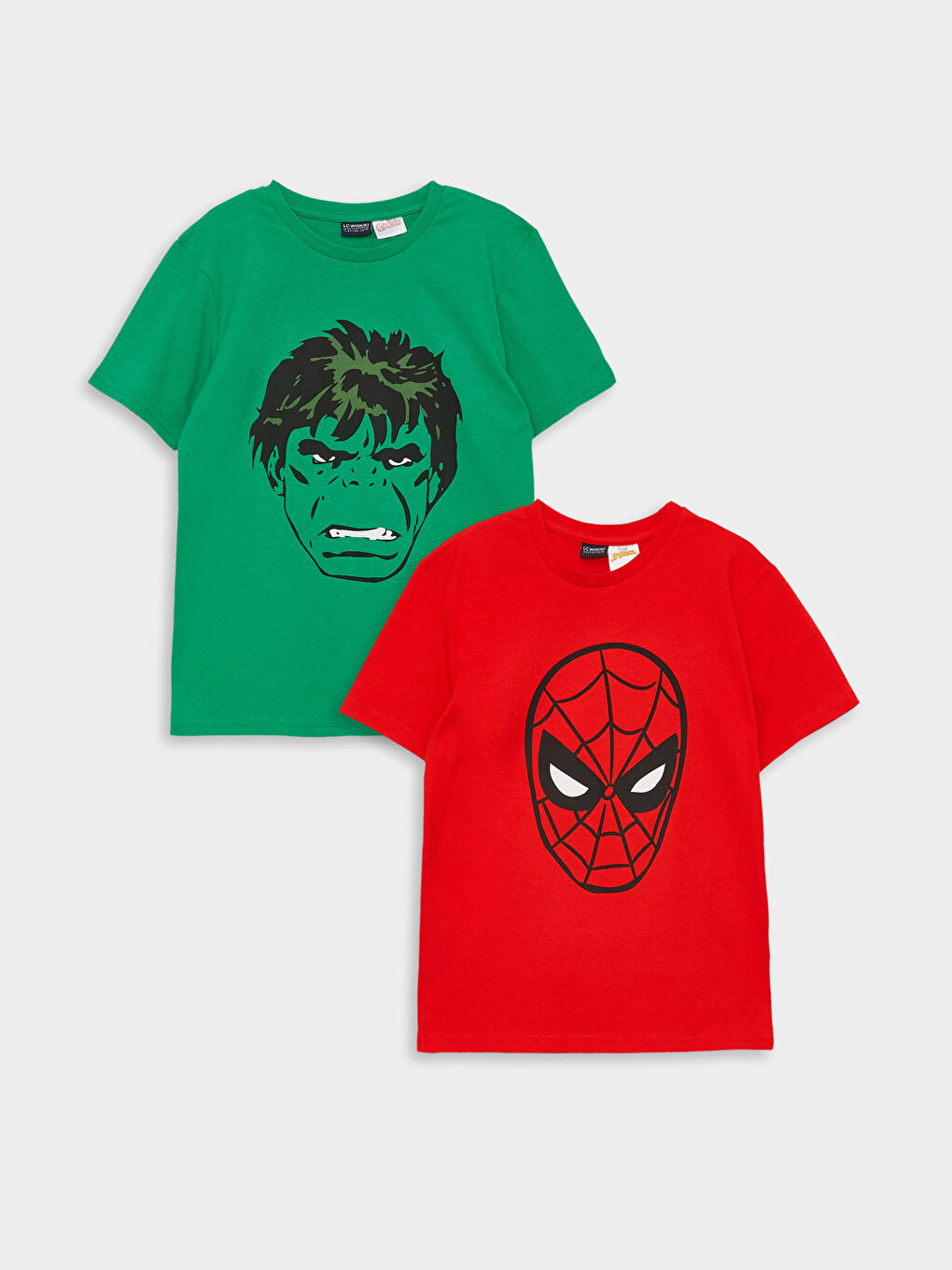 Crew Neck Marvel Printed Short Sleeve Boy T-Shirt 2-Pack