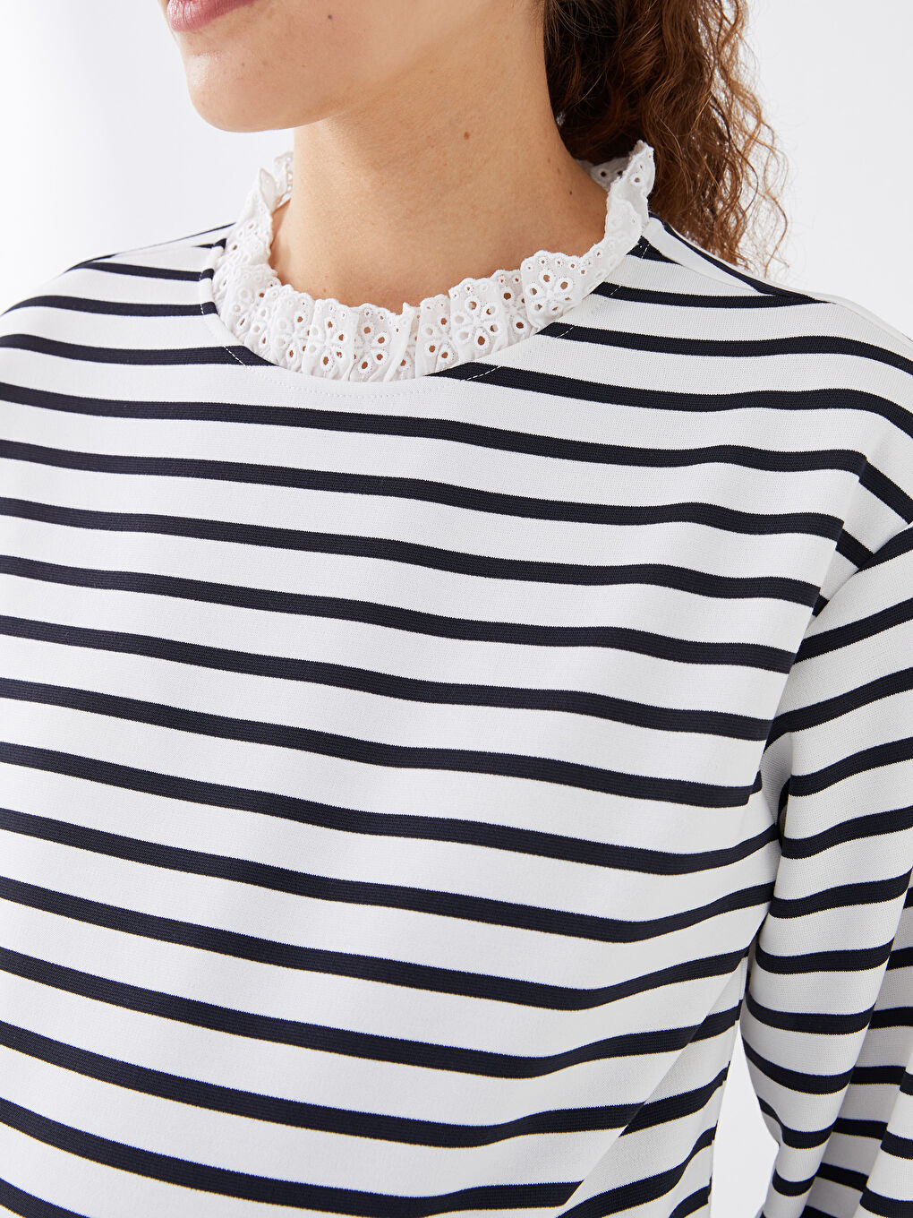 تونيك حوامل مقلم بياقة كشكش-3