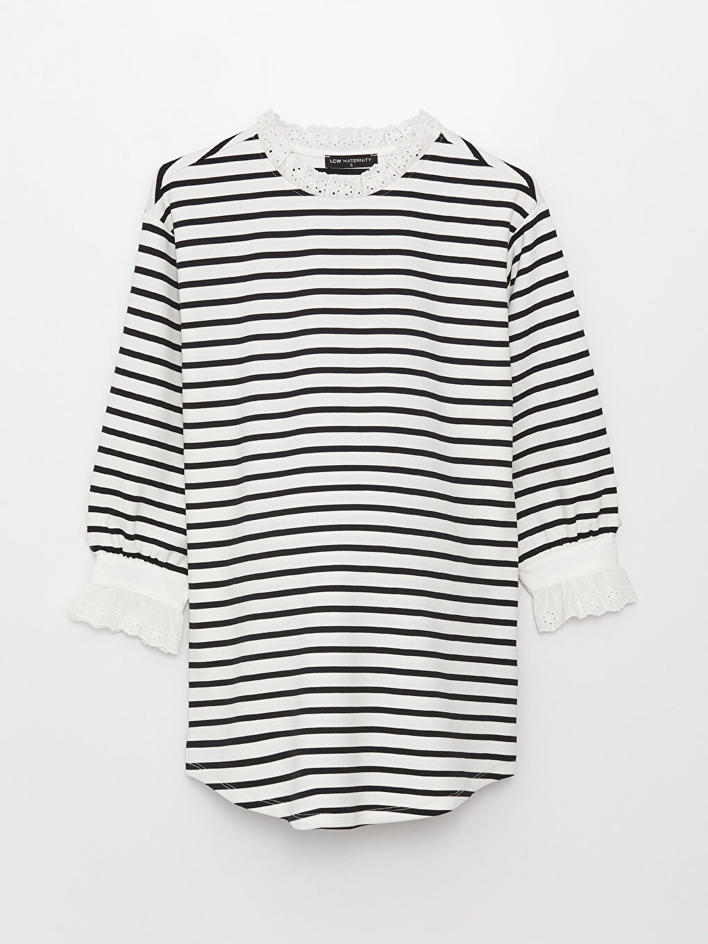 تونيك حوامل مقلم بياقة كشكش-5