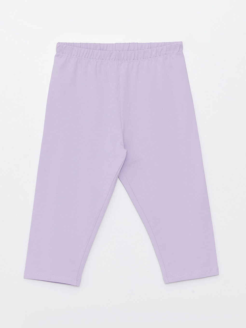 Lila Beli Lastikli Basic Pamuklu Kız Çocuk Tayt