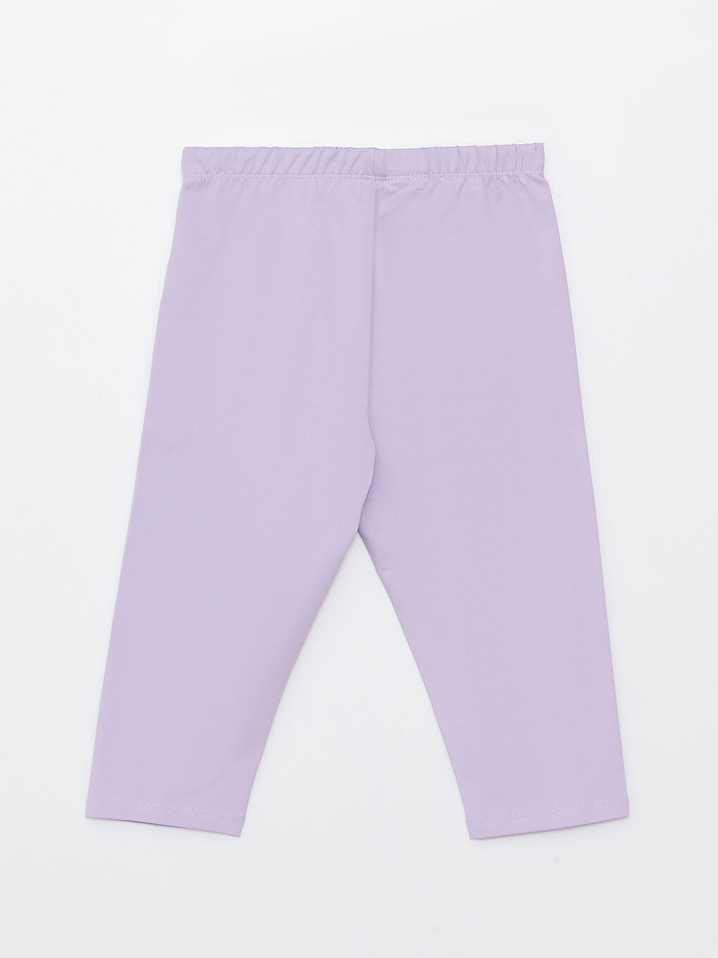 Lila Beli Lastikli Basic Pamuklu Kız Çocuk Tayt-1