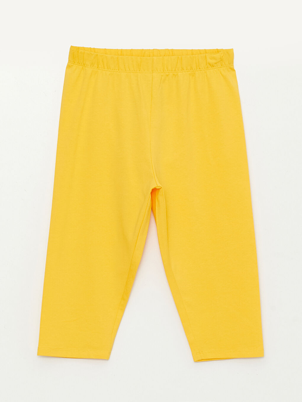 Sarı Beli Lastikli Basic Pamuklu Kız Çocuk Tayt