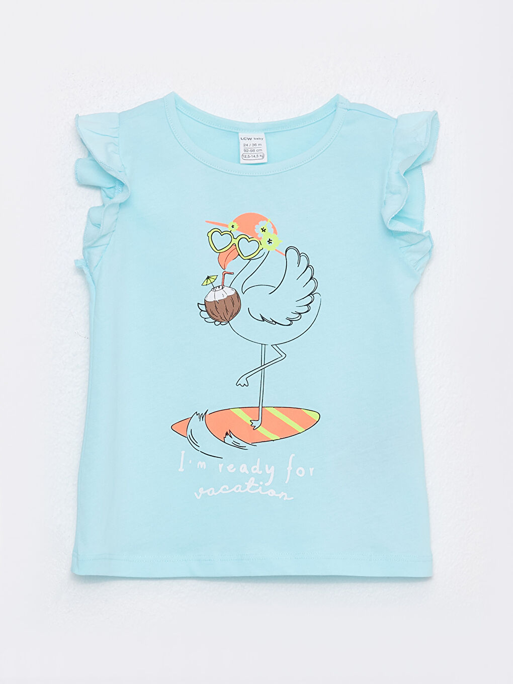 Crew Neck Printed Baby Girls' Tank Top