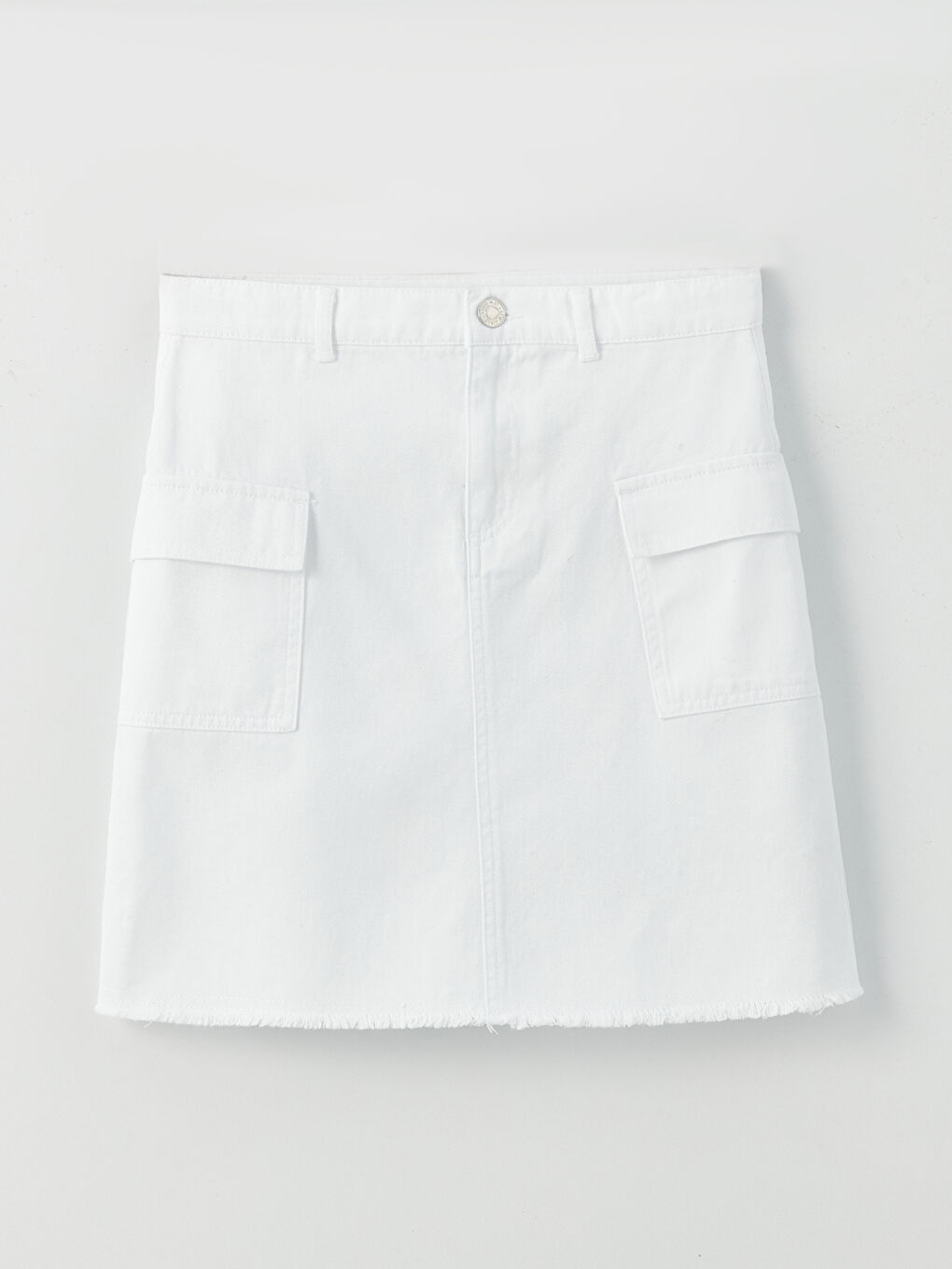 Beyaz Basic Gabardin Kız Çocuk Etek