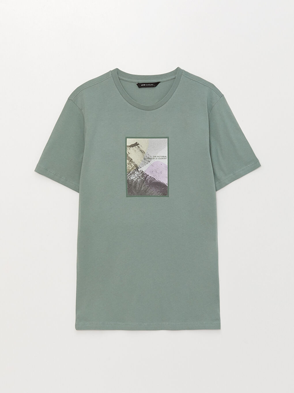 Crew Neck Short Sleeve Printed Combed Cotton Men's T-shirt-5