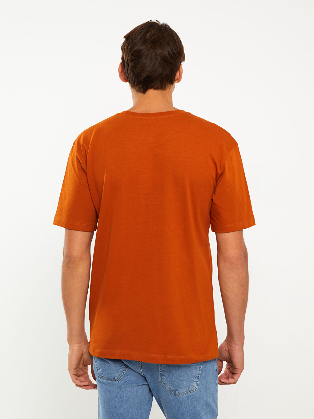 Crew Neck Short Sleeve Printed Combed Cotton Men's T-shirt -S37917Z8-H6L