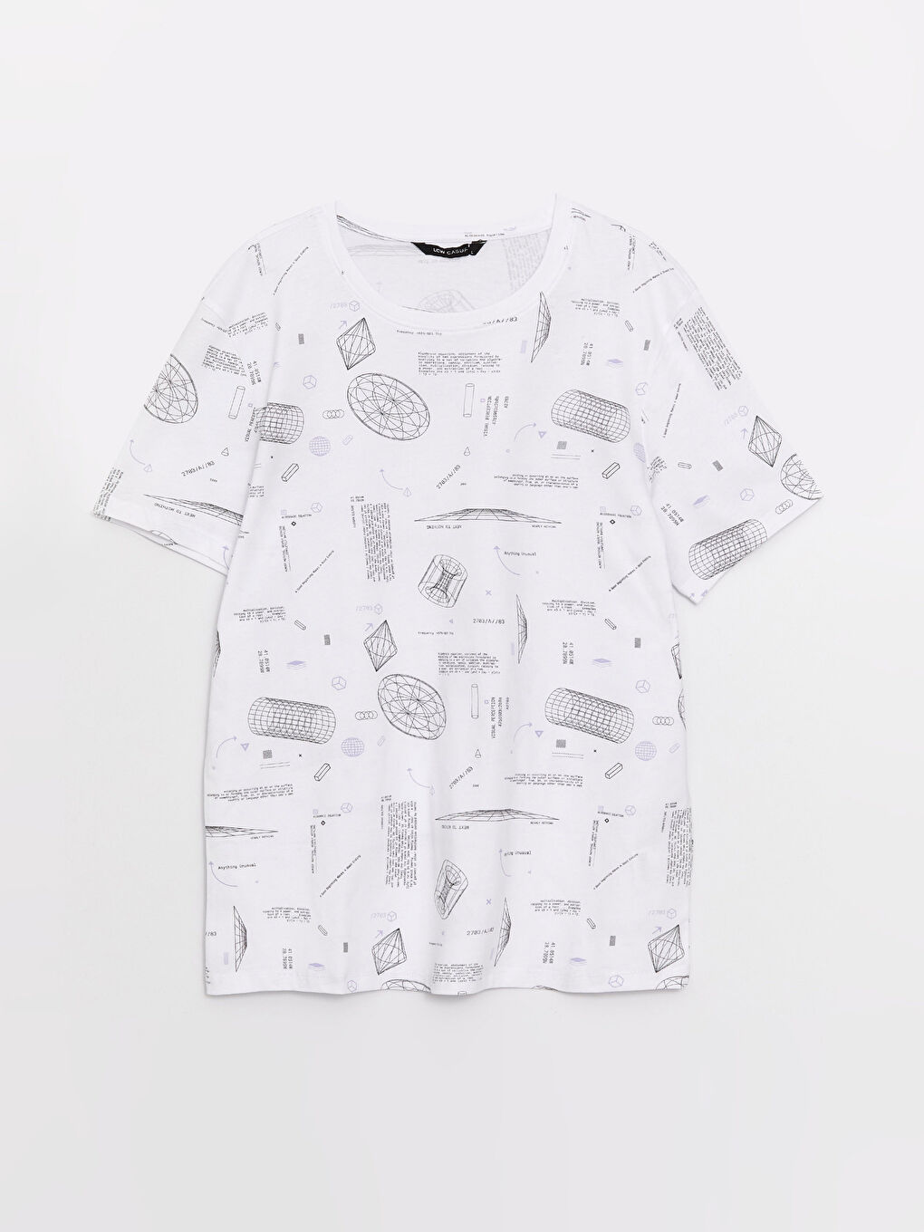 XSIDE Crew Neck Short Sleeve Patterned Jersey Men's T-Shirt -S37919Z8-R5B