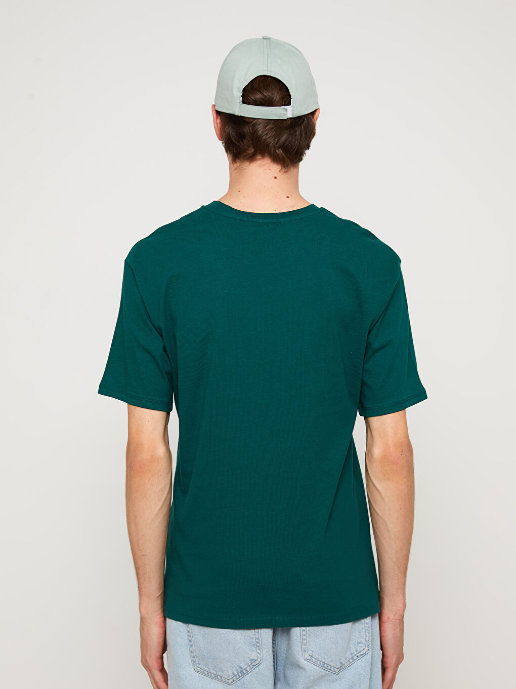 تيشيرت رجالي ياقة دائرية كم قصير مطبوع قطن ممشط-4