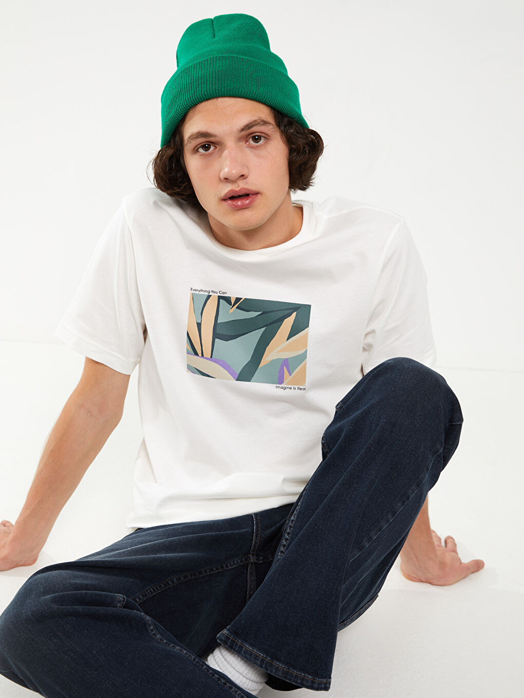 Футболка для чоловіків з круглим вирізом, коротким рукавом, з принтом, з чесаної бавовни