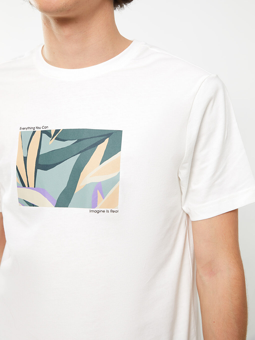 Футболка для чоловіків з круглим вирізом, коротким рукавом, з принтом, з чесаної бавовни-3