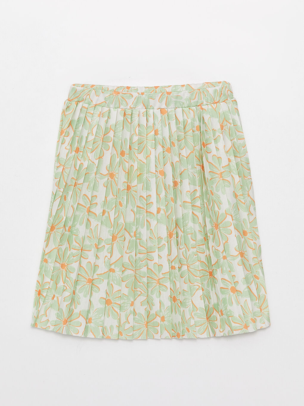 Elastic Waist Patterned Girl Skirt
