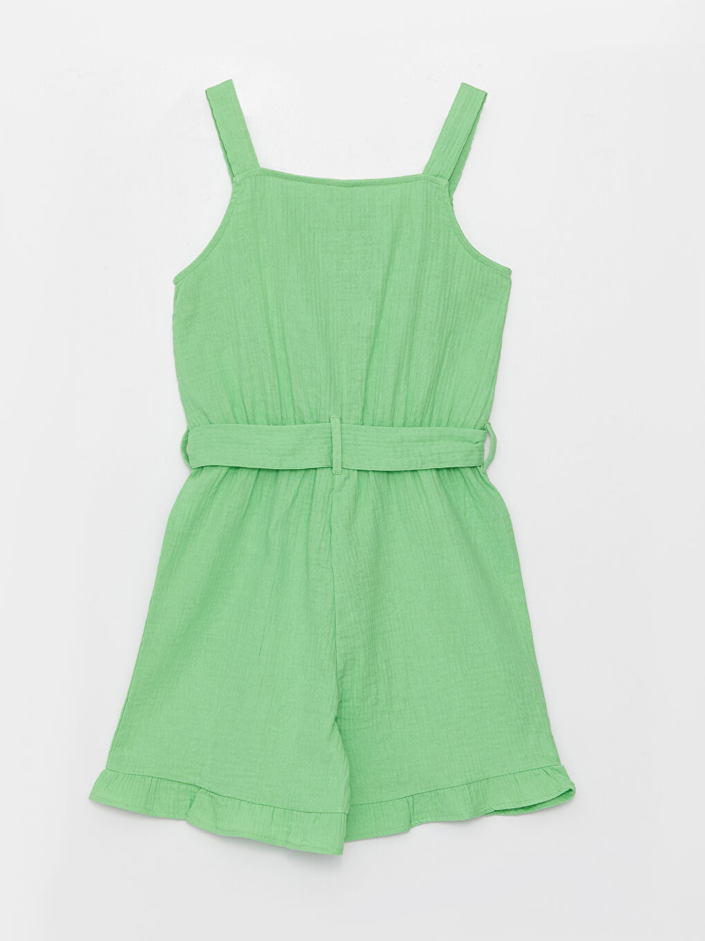 LC WAIKIKI Yeşil Kare Yaka Basic Askılı Kız Çocuk Tulum - 1