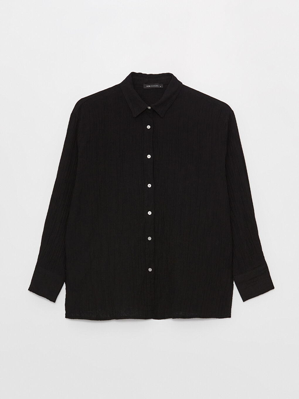 Plain Long Sleeve Women's Muslin Shirt-5