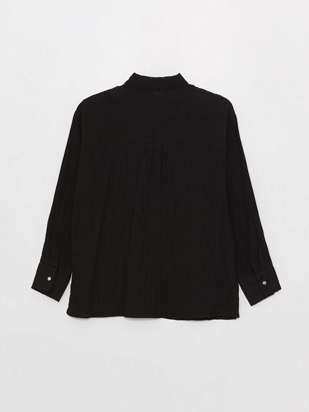 Plain Long Sleeve Women's Muslin Shirt-6