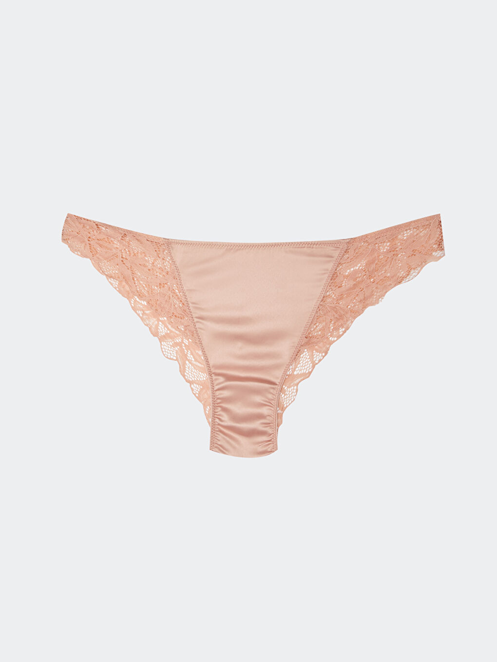 Pembe Dantelli Saten Fantezi Brazilian Külot