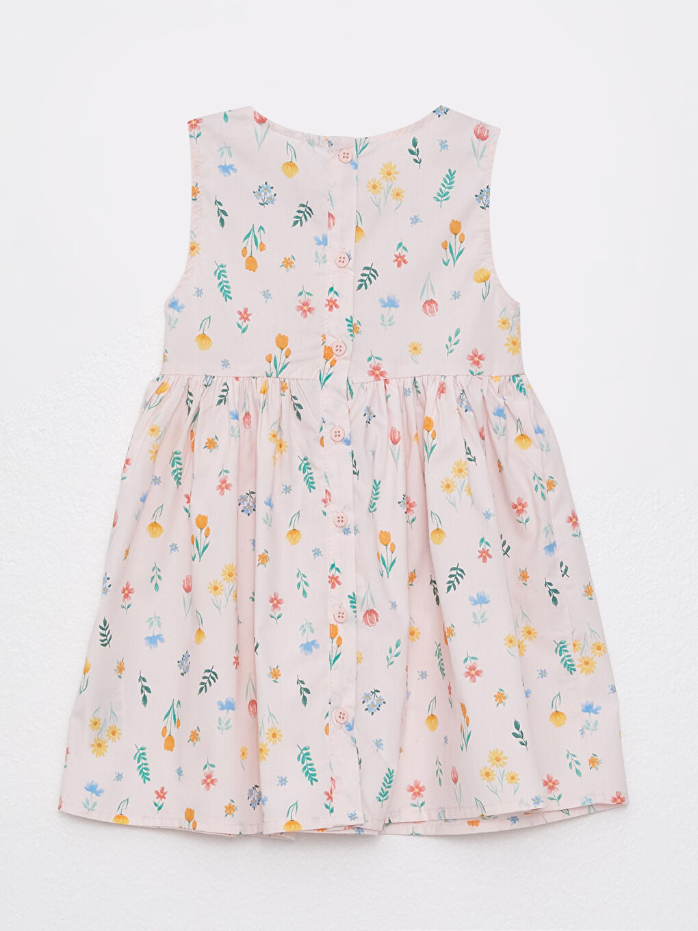 LCW baby Bisiklet Yaka Desenli Kız Bebek Elbise -S37995Z1-LSZ