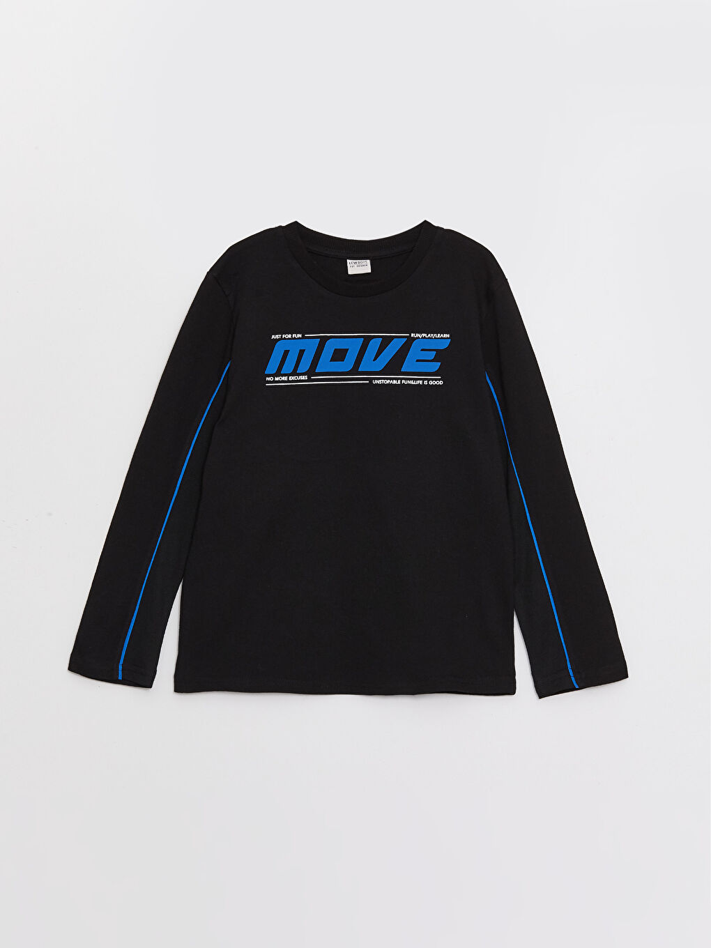 Crew Neck Printed Long Sleeve Boys' T-Shirt