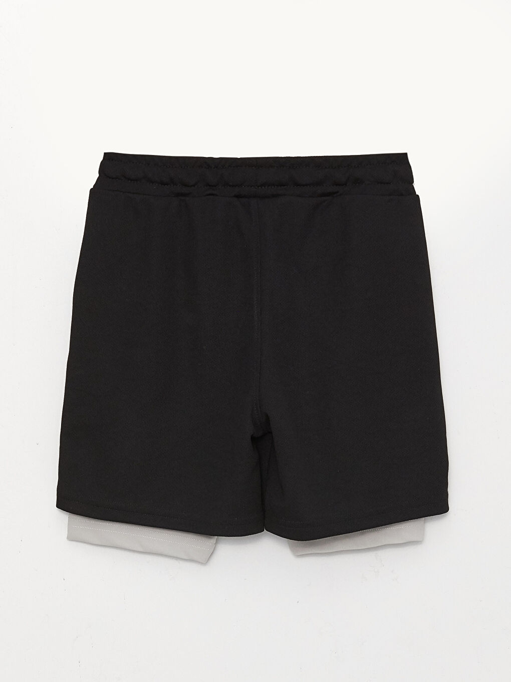 Siyah Beli Lastikli Baskılı Erkek Çocuk Taytlı Şort-1