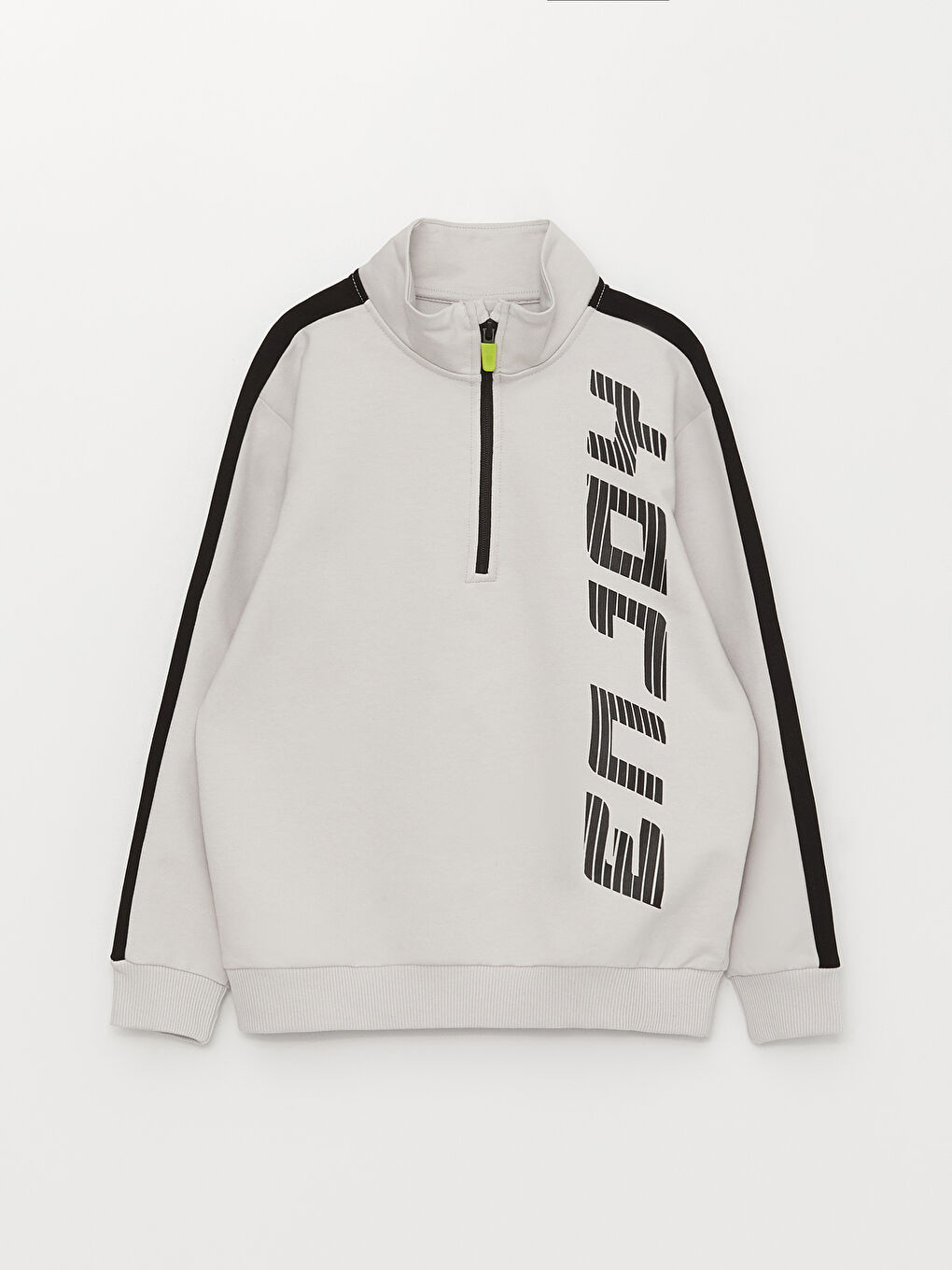 High Collar Printed Long Sleeve Boy Sweatshirt and Sweatpants-1