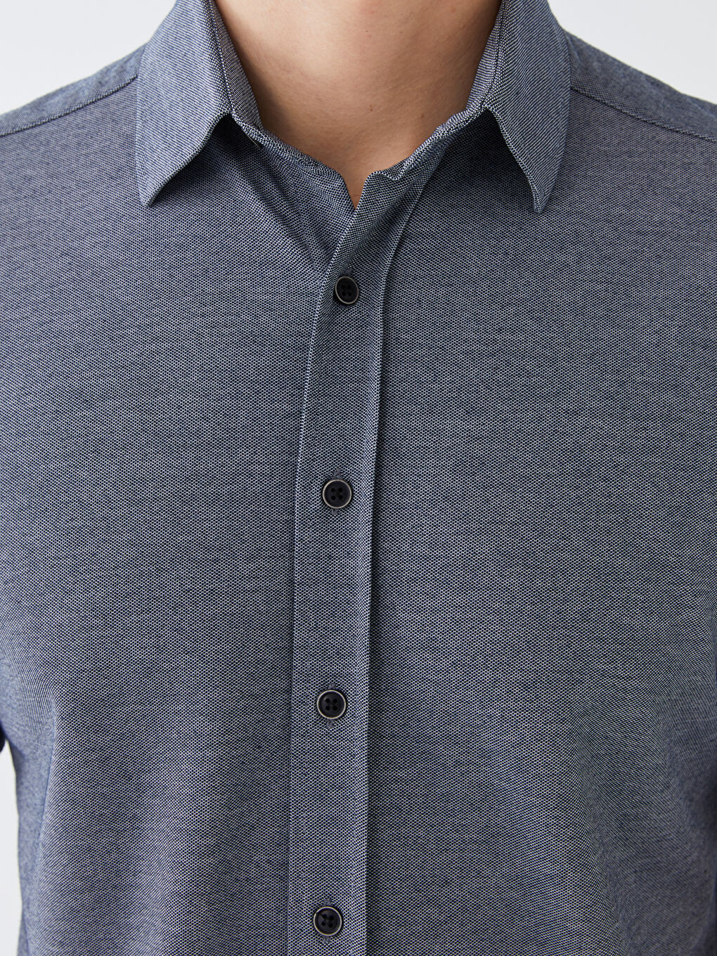 Lacivert Regular Fit Kısa Kollu Erkek Gömlek-3