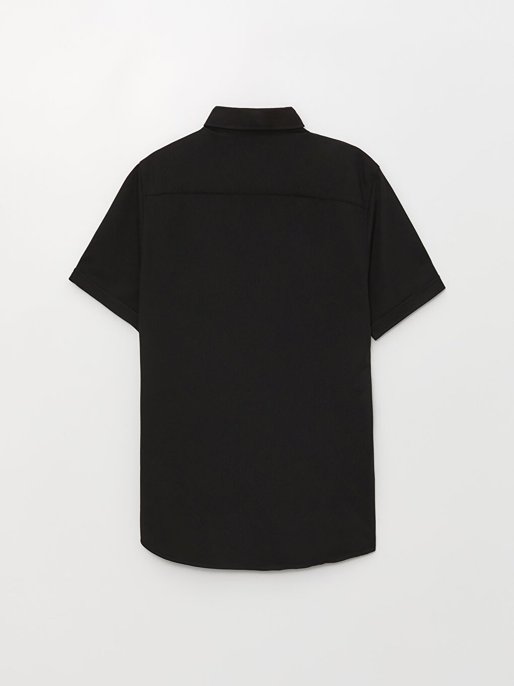 Siyah Regular Fit Kısa Kollu Erkek Gömlek-6