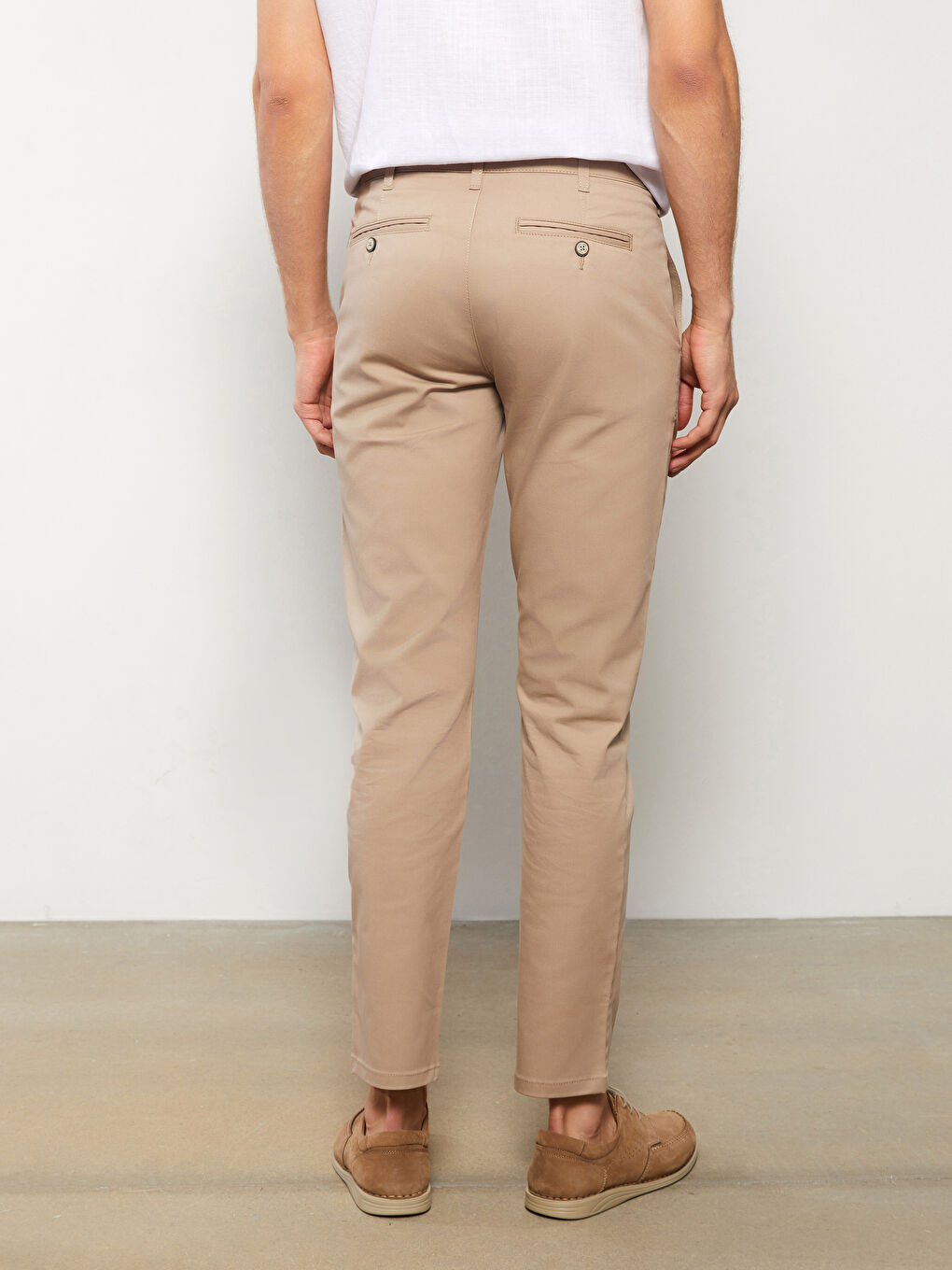 LCWAIKIKI Classic Bej Dar Kalıp Gabardin Erkek Chino Pantolon - 4