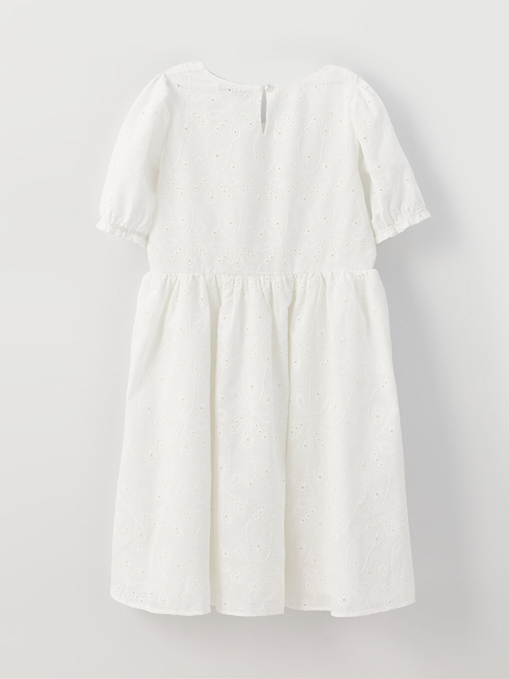 Robe pour Filles à Col Carré avec Motifs Manches Courtes-1