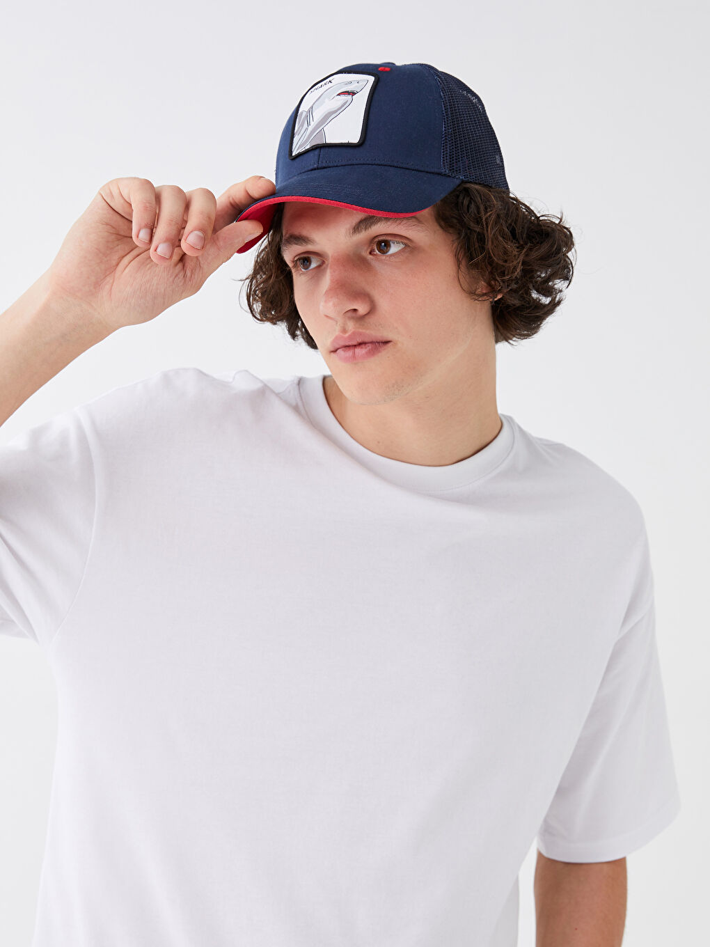 Lacivert Nakışlı Erkek Kep Şapka-1