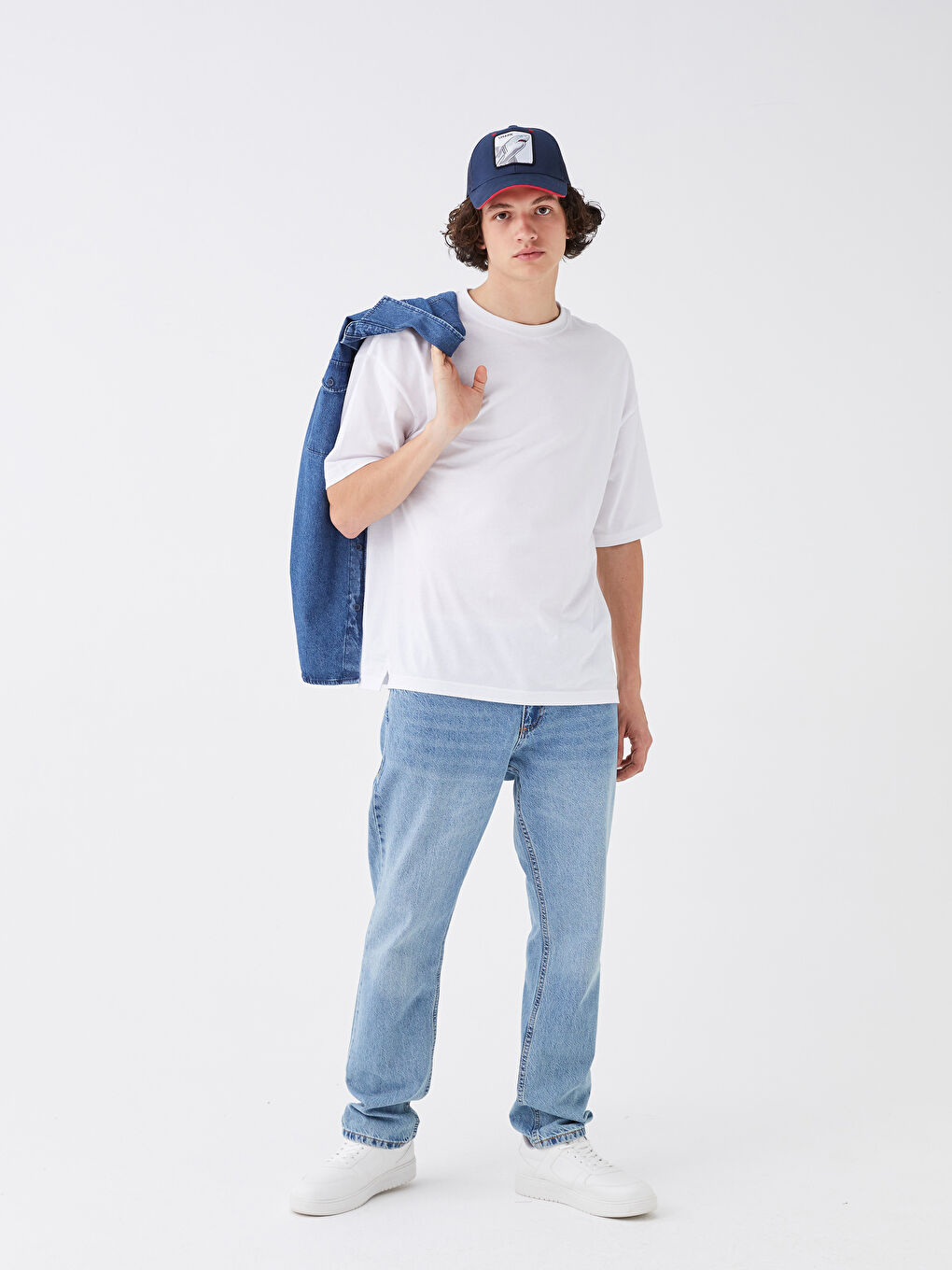 Lacivert Nakışlı Erkek Kep Şapka-2