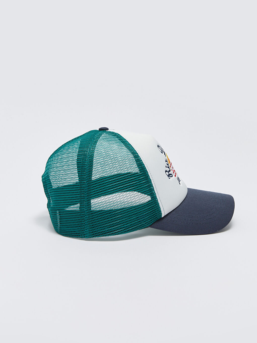 Lacivert Yazı Nakışlı Erkek Kep Şapka-4