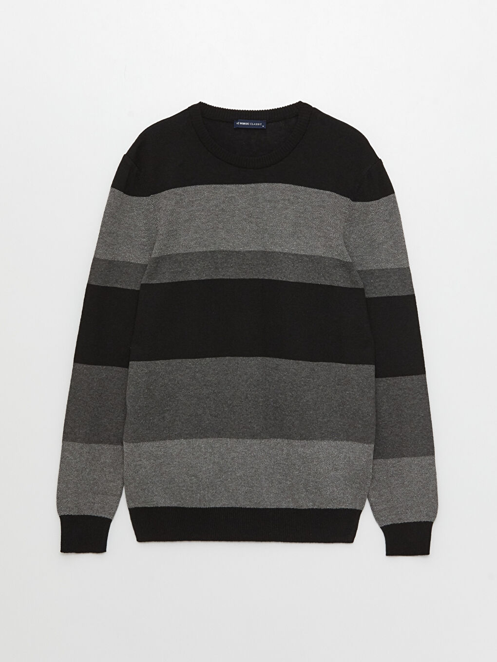 Пуловер с кръгло деколте, дълъг ръкав, цветен блок, за мъже, трикотаж-5