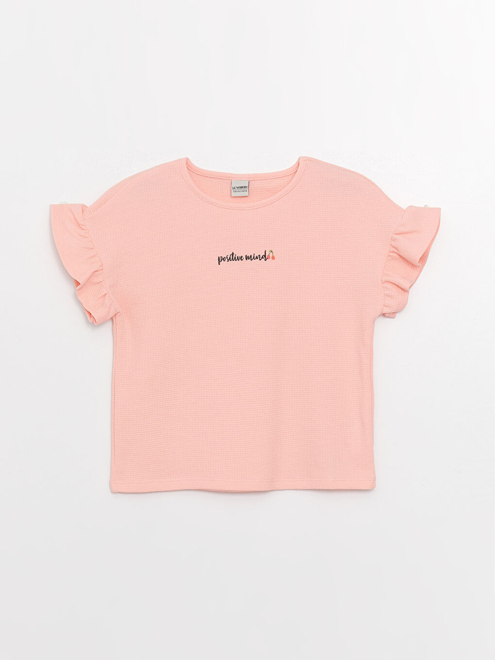 Pembe Bisiklet Yaka Kısa Kollu Kız Çocuk Tişört