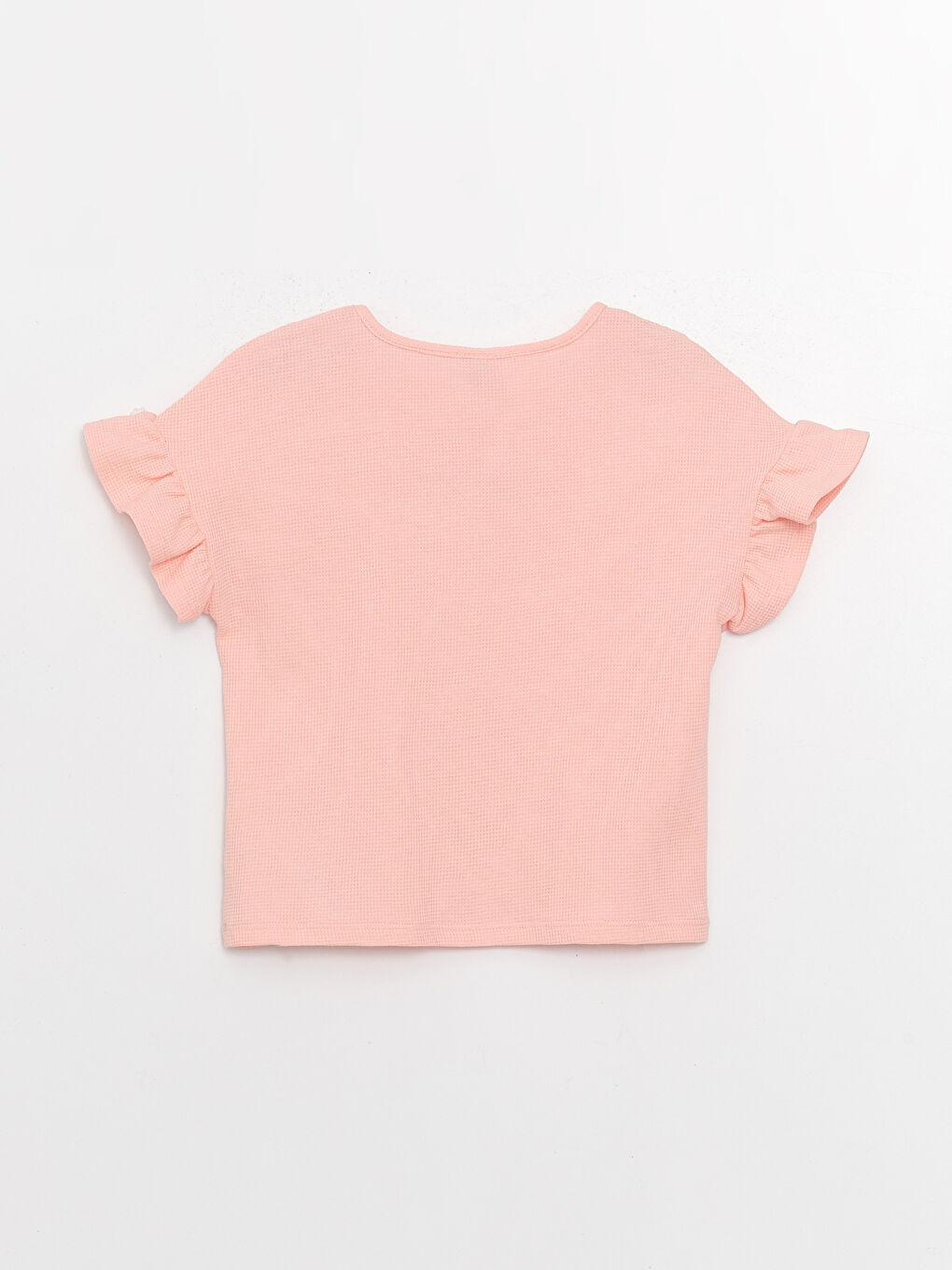 Pembe Bisiklet Yaka Kısa Kollu Kız Çocuk Tişört-1