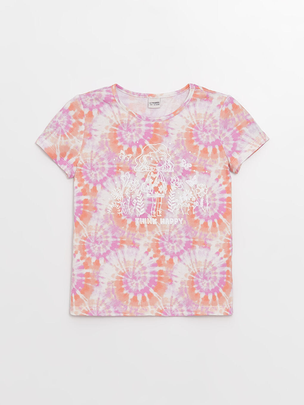 T-shirt Fille à Manches Courtes à Motifs Col Rond