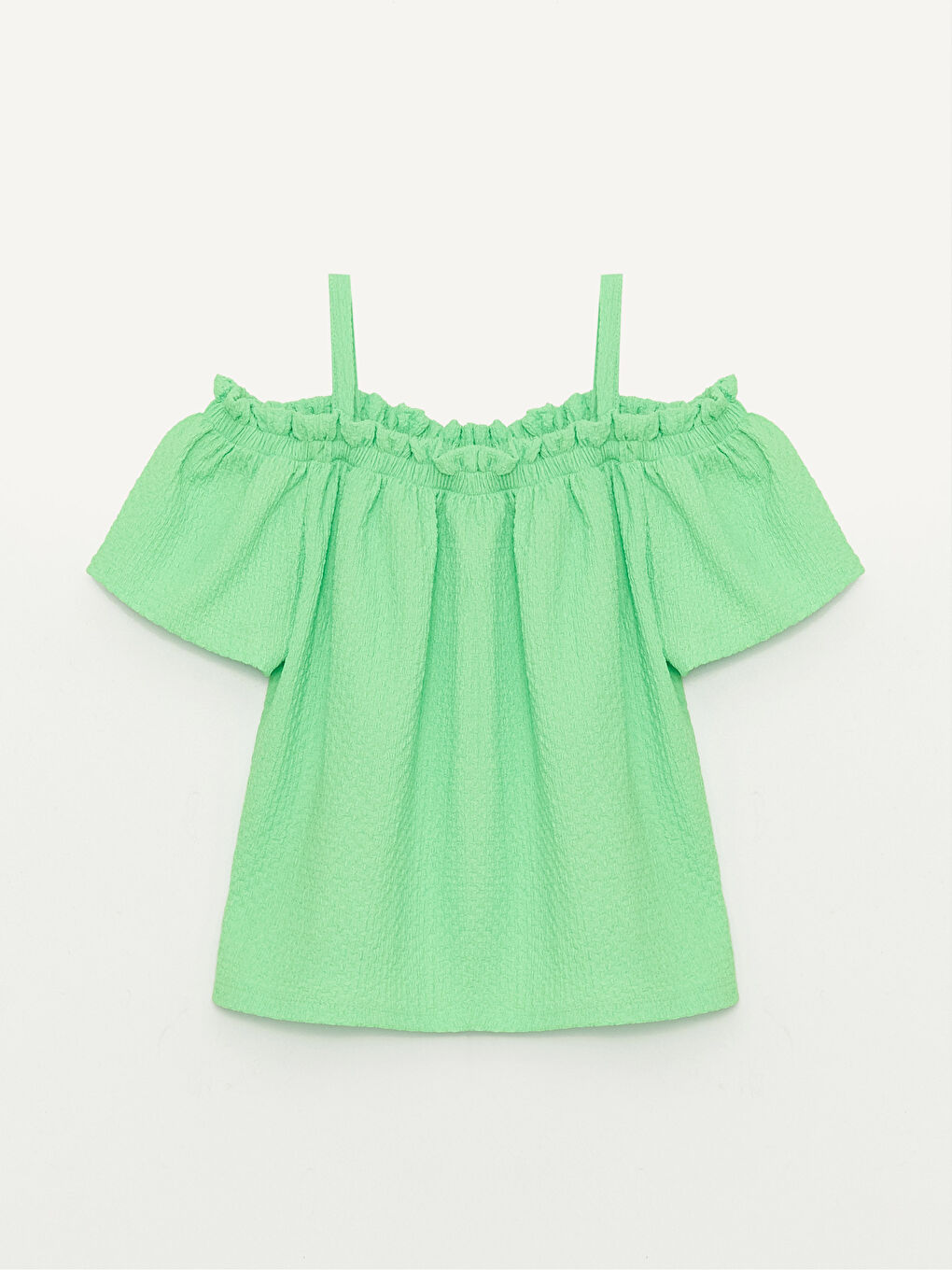 Square Collar Short Sleeve Girls' Crop T-Shirt -S38108Z4-G6X