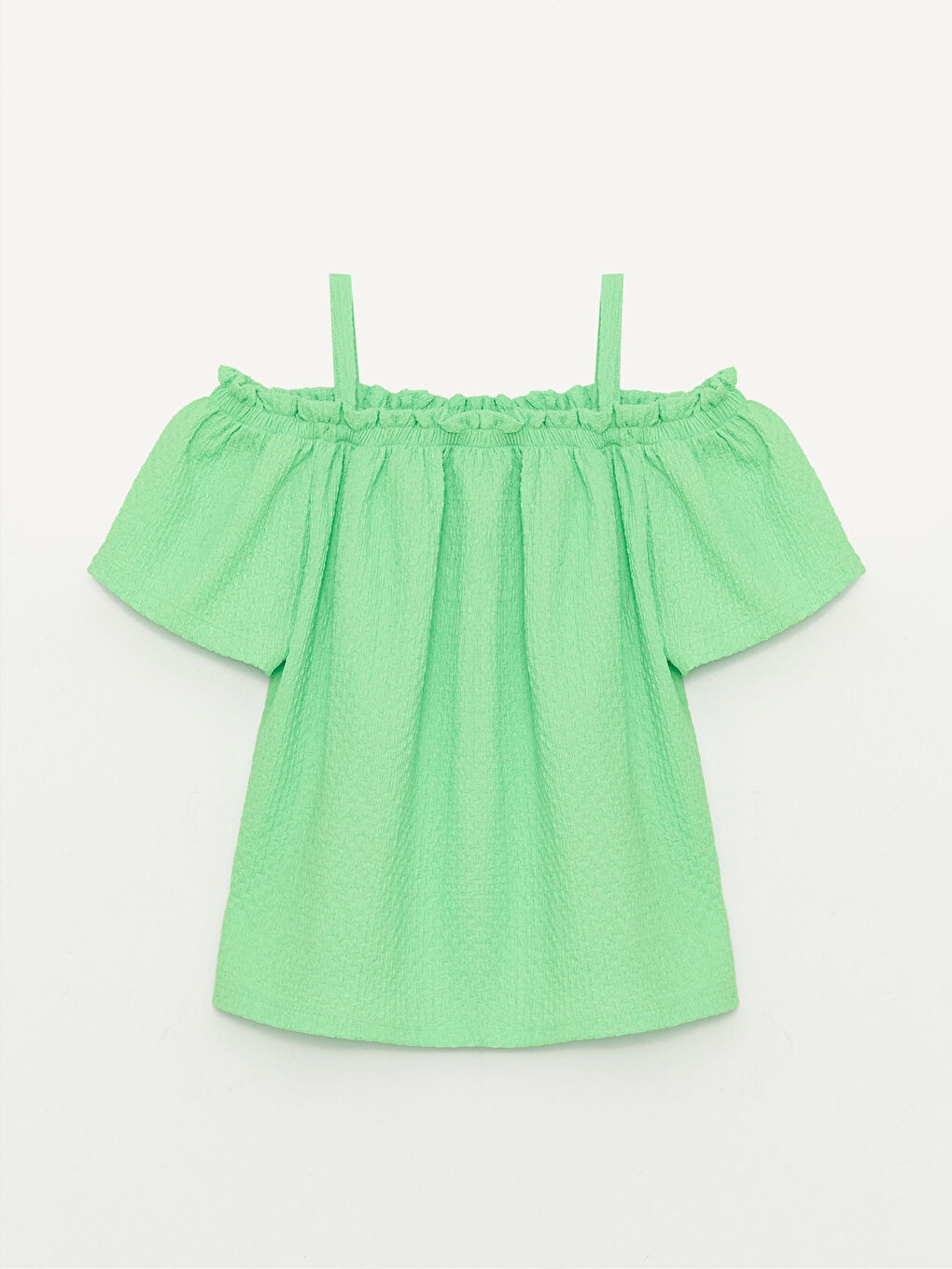 Square Collar Short Sleeve Girls' Crop T-Shirt -S38108Z4-G6X