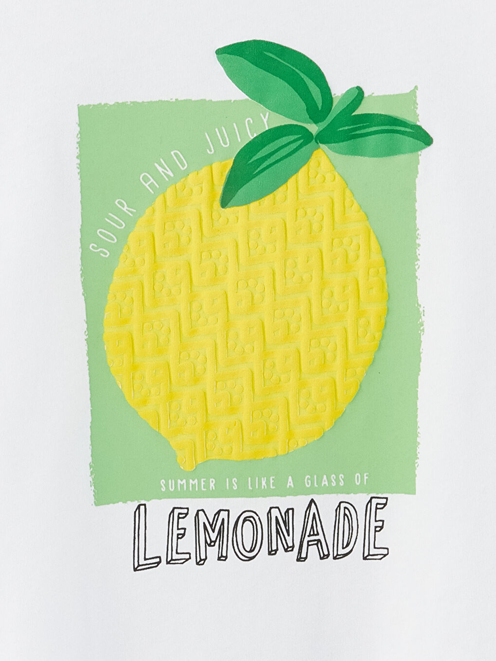 Beyaz Bisiklet Yaka Baskılı Kısa Kollu Kız Çocuk Tişört-2