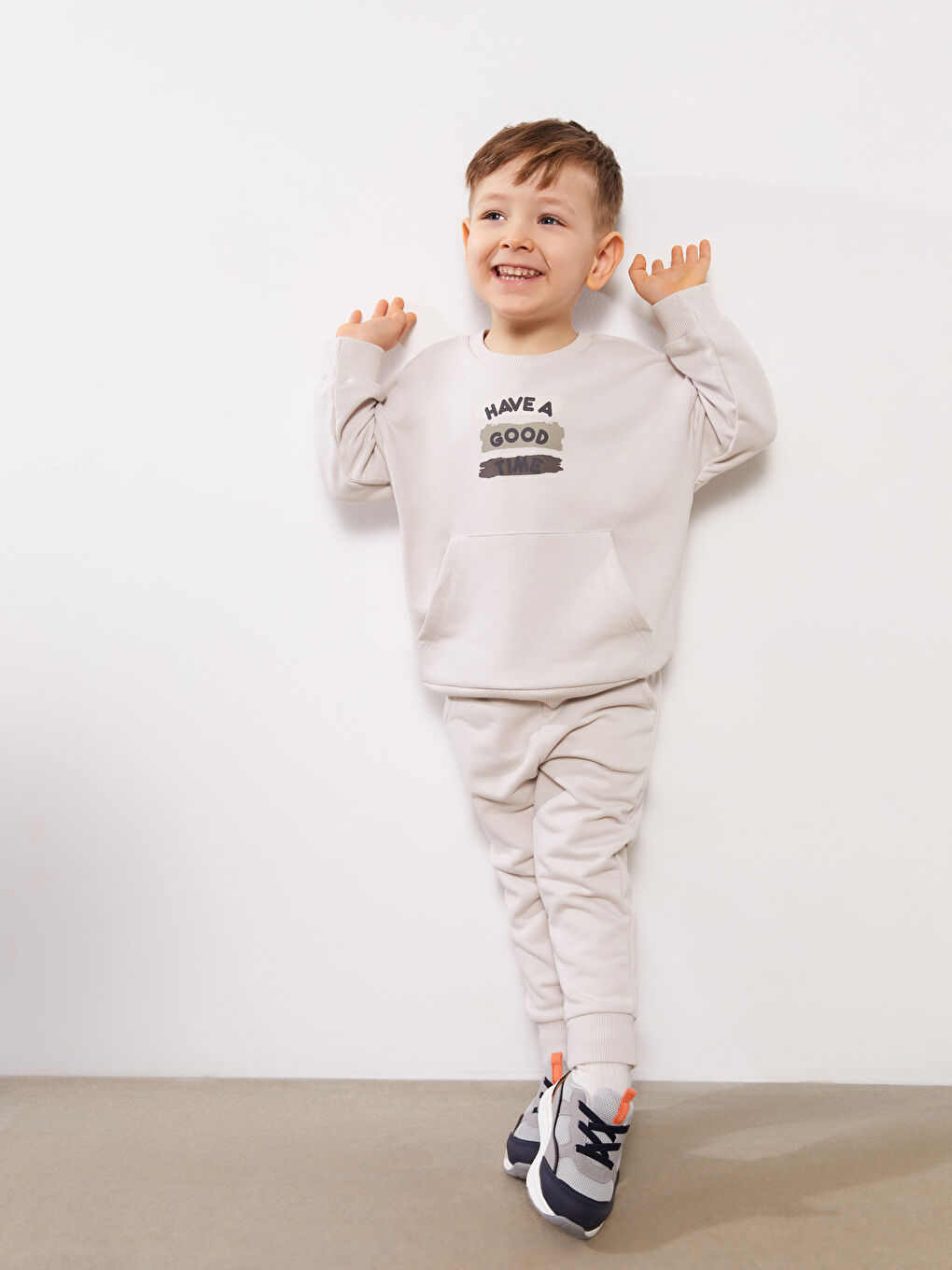 Crew Neck Long Sleeve Printed Baby Boys' Sweatshirt and Sweatpants 2 Pack Set-1