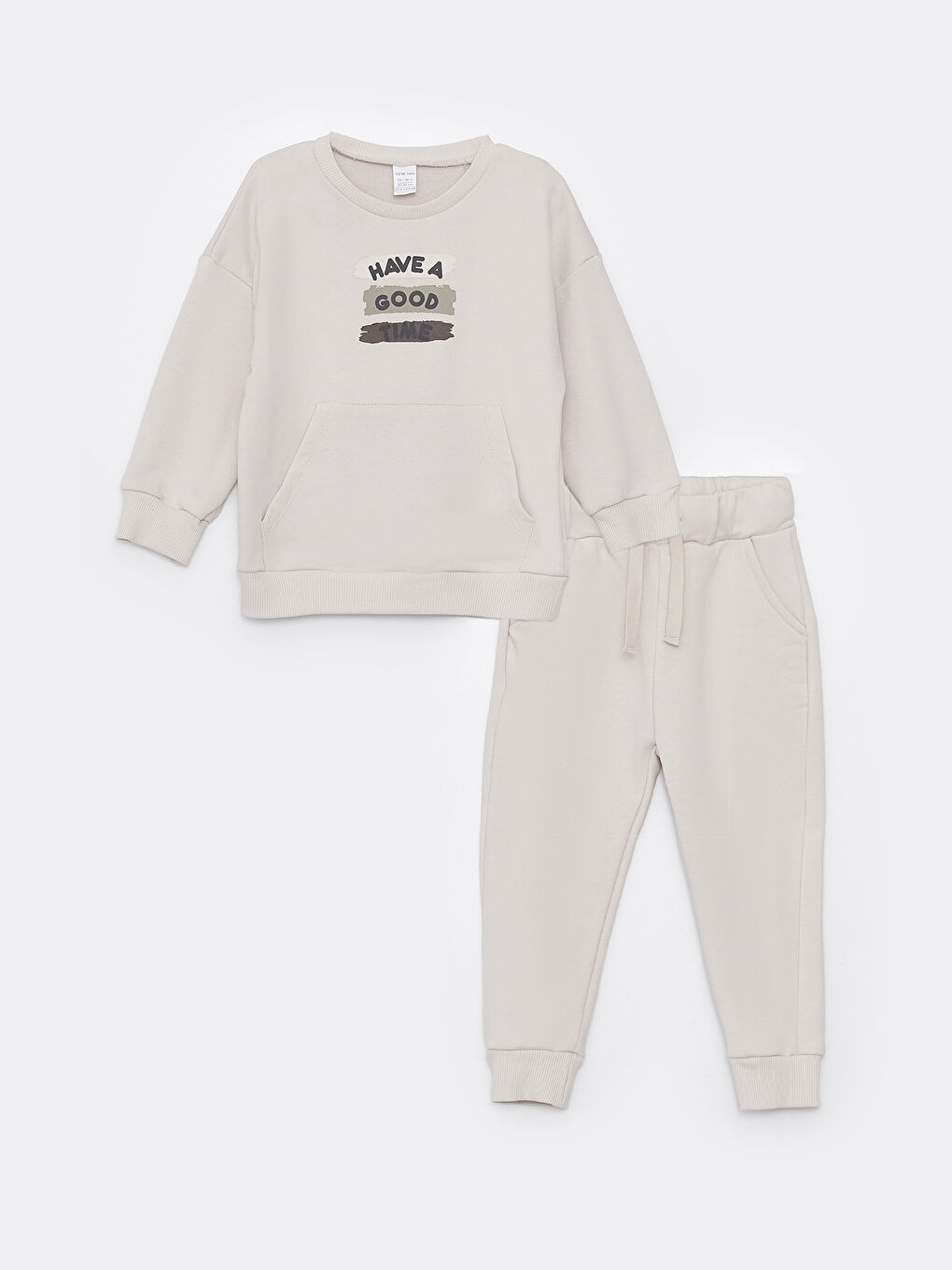 Crew Neck Long Sleeve Printed Baby Boys' Sweatshirt and Sweatpants 2 Pack Set-2