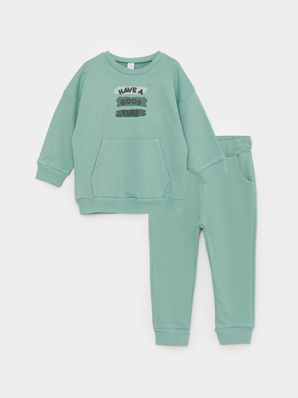 Ensemble 2 Pièces Bébé Garçons Imprimé Col Rond Manches Longues Sweat-Shirt et Pantalon de Survêtement